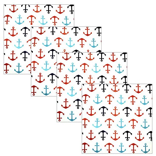 Pattern of colorful anchors on a white background
