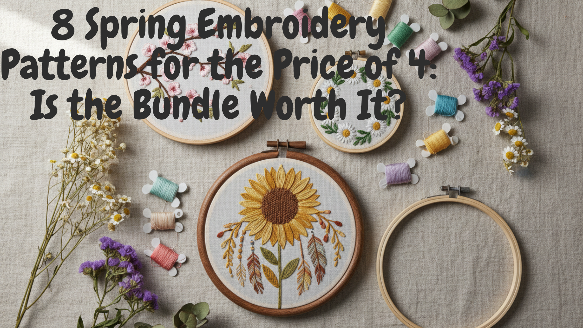 8 Spring Embroidery Patterns for the Price of 4: Is the Bundle Worth It?
