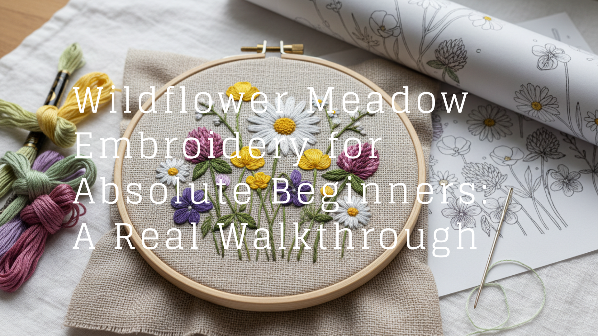 Wildflower Meadow Embroidery for Absolute Beginners: A Real Walkthrough