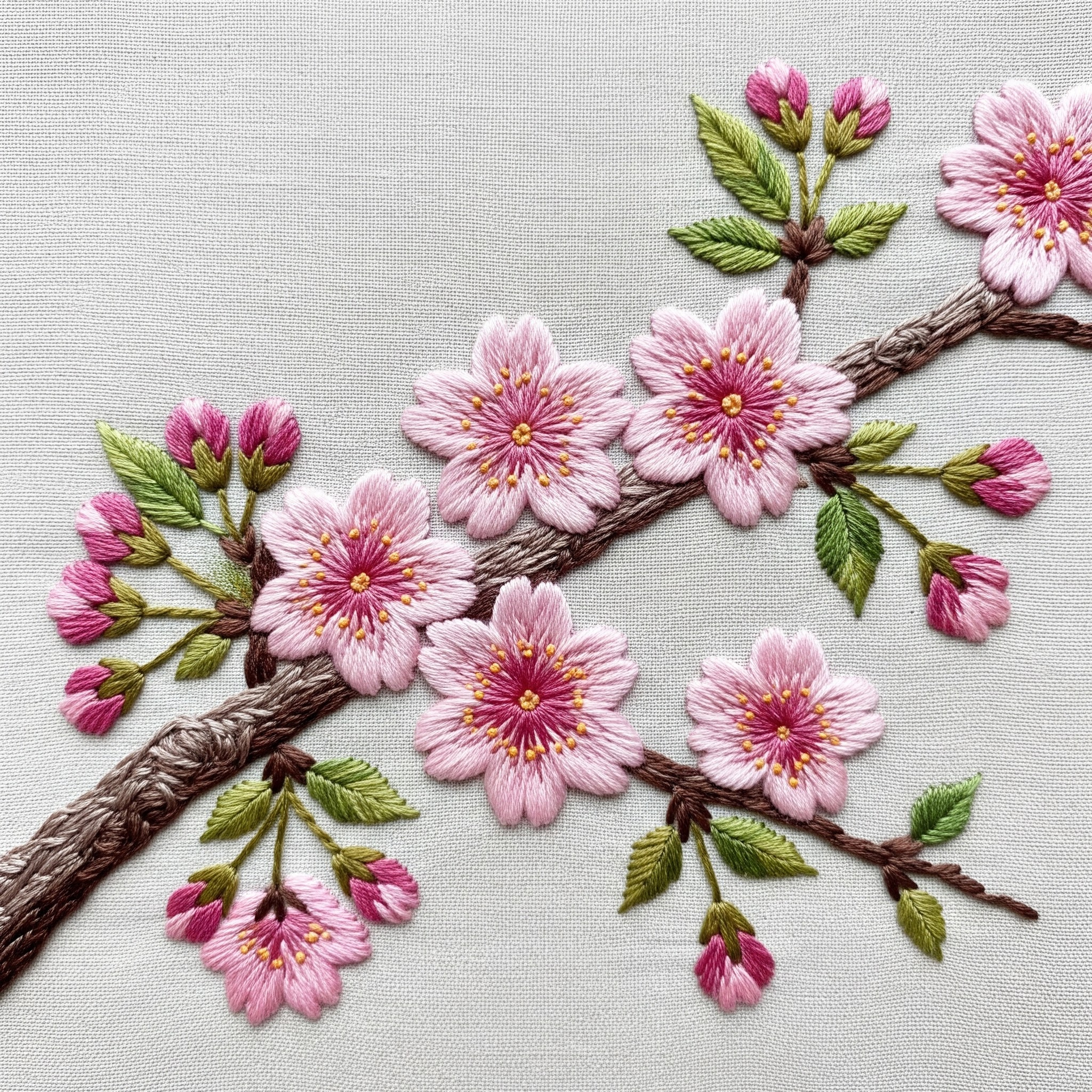 Cherry Blossom Branch Embroidery Pattern
