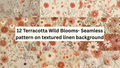 Terracotta Wild Blooms Seamless Pattern — 12 PNG Files | Commercial License | Instant Download