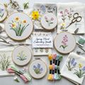 Spring Floral Embroidery Bundle — 8 Beginner Patterns