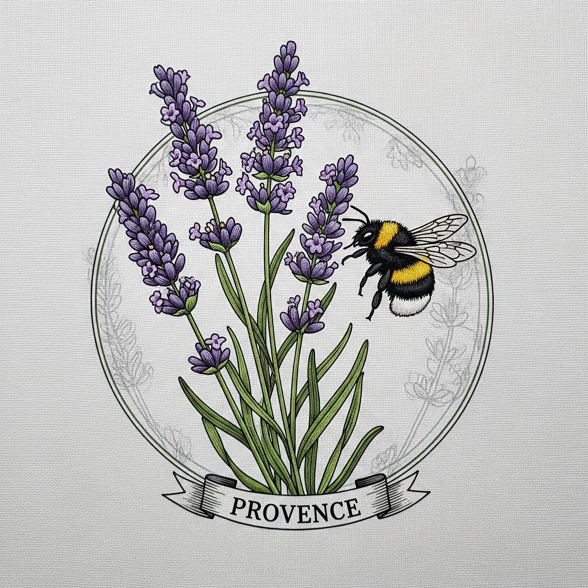 Lavender & Bee Embroidery Pattern — Provence Botanical