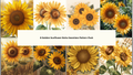 Boho Golden Sunflower Seamless Pattern — 8 PNG Files | Commercial License | Instant Download