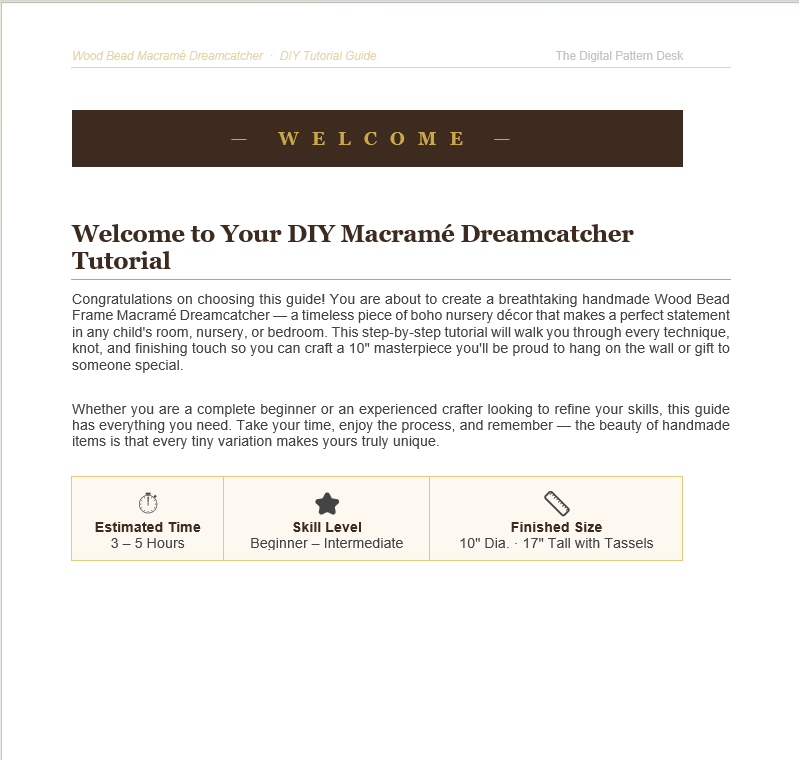 Macrame Dreamcatcher Pattern