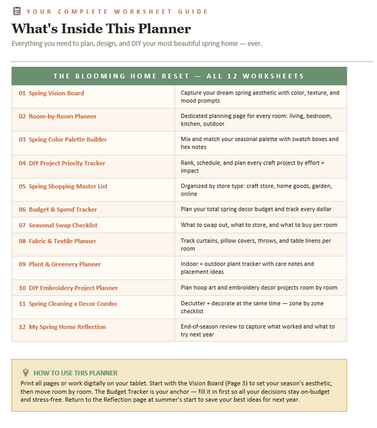 The Blooming Home Reset Your Complete Spring Decorating Planner Free