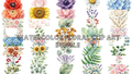 Watercolor Floral Seamless Pattern — 40 PNG Files | Commercial License | Instant Download
